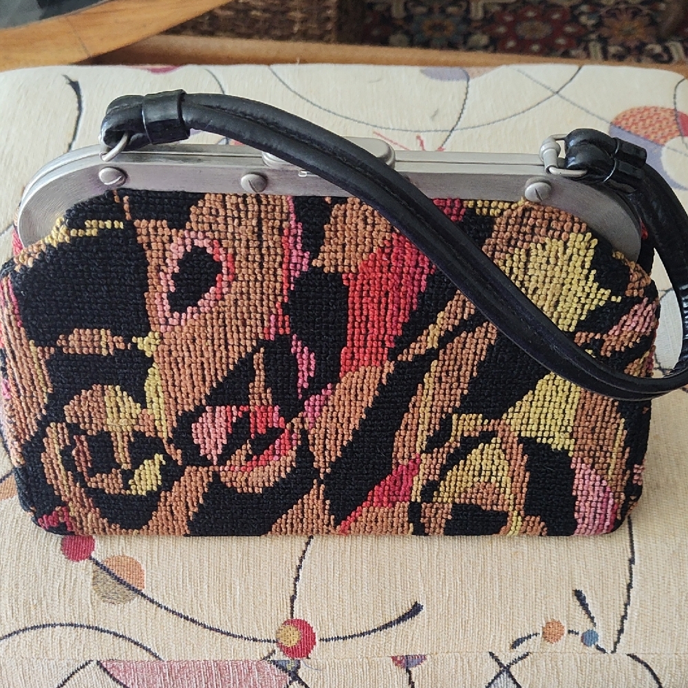 Woven Black and Multicolor Vintage Women's Bag